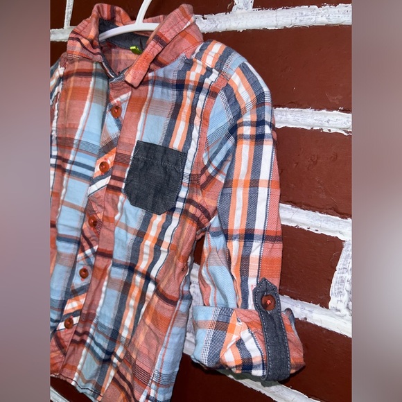 Orchestra | plaid button down shirt with adjustable sleeves | size 2 - Picture 2 of 5